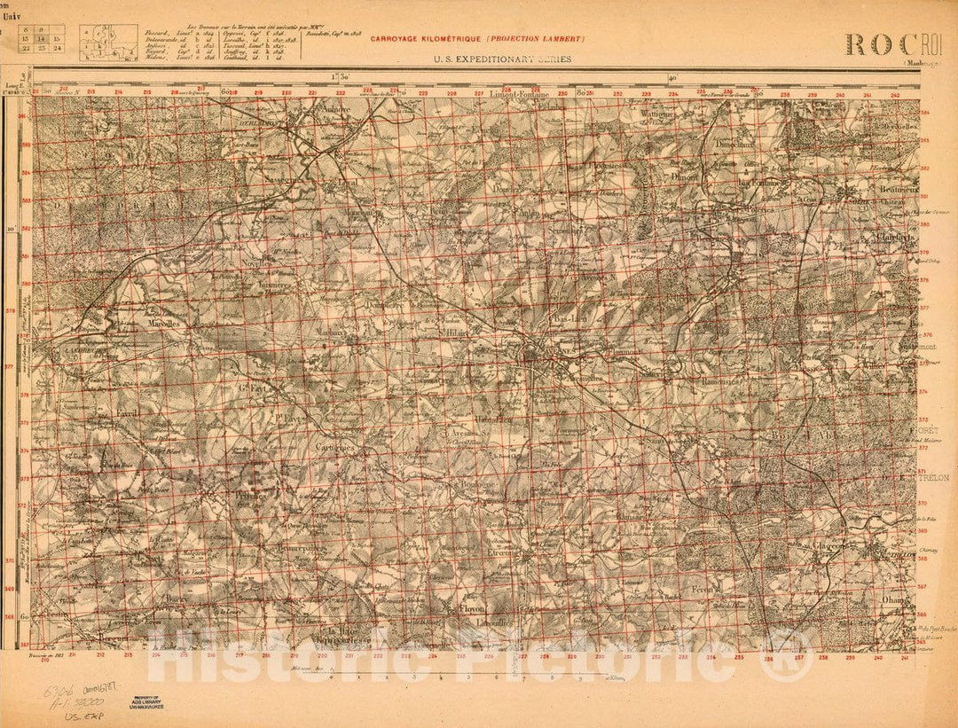 Map : France 1918- 91, [Topographic maps of France], Antique Vintage Reproduction