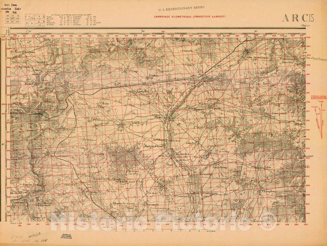 Map : France 1918- 93, [Topographic maps of France], Antique Vintage Reproduction