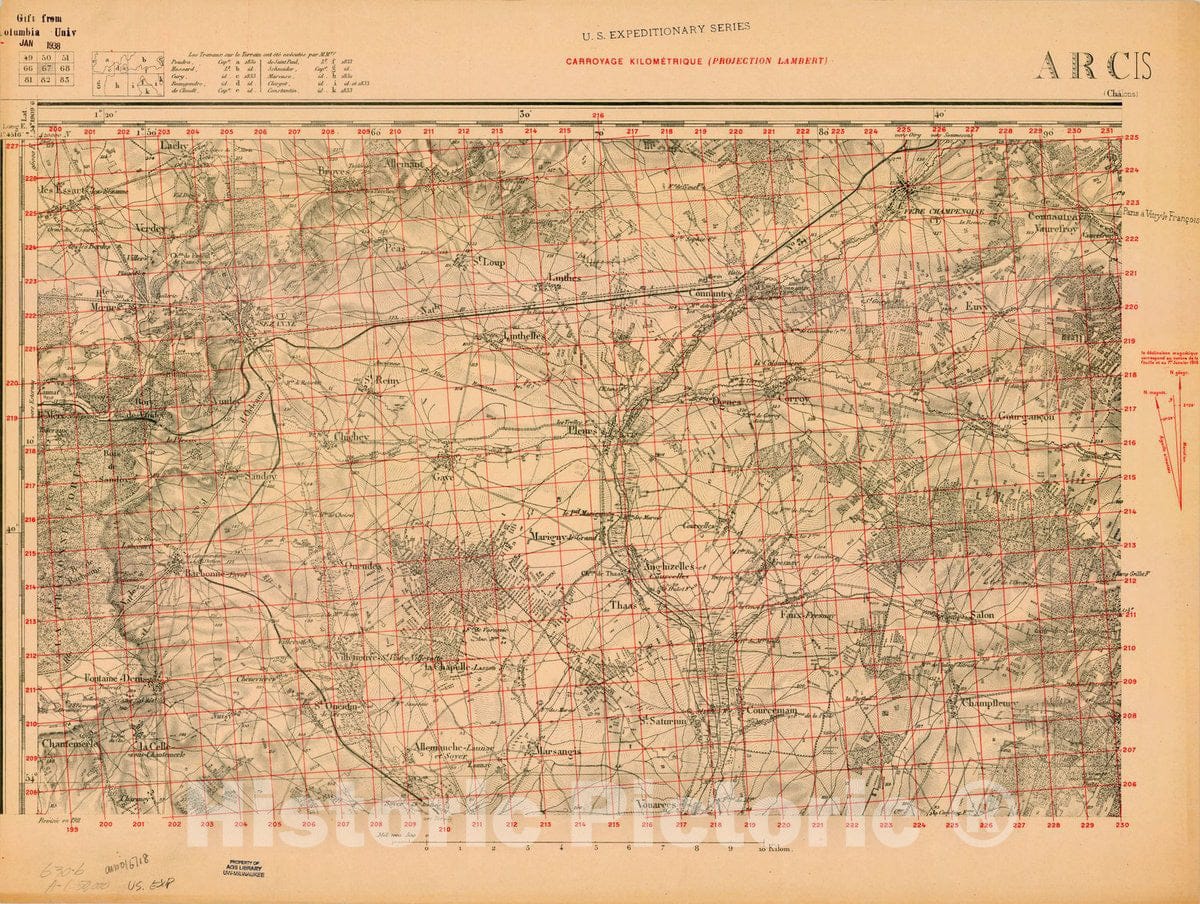 Map : France 1918- 93, [Topographic maps of France], Antique Vintage Reproduction