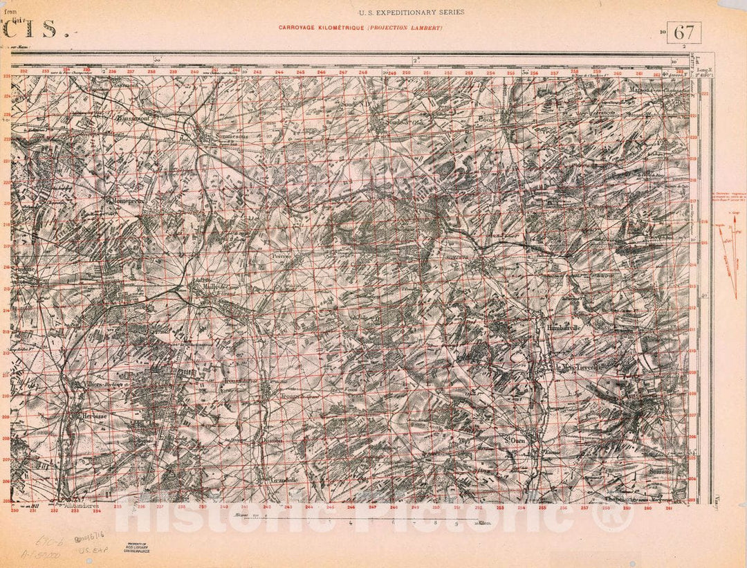 Map : France 1918- 94, [Topographic maps of France], Antique Vintage Reproduction