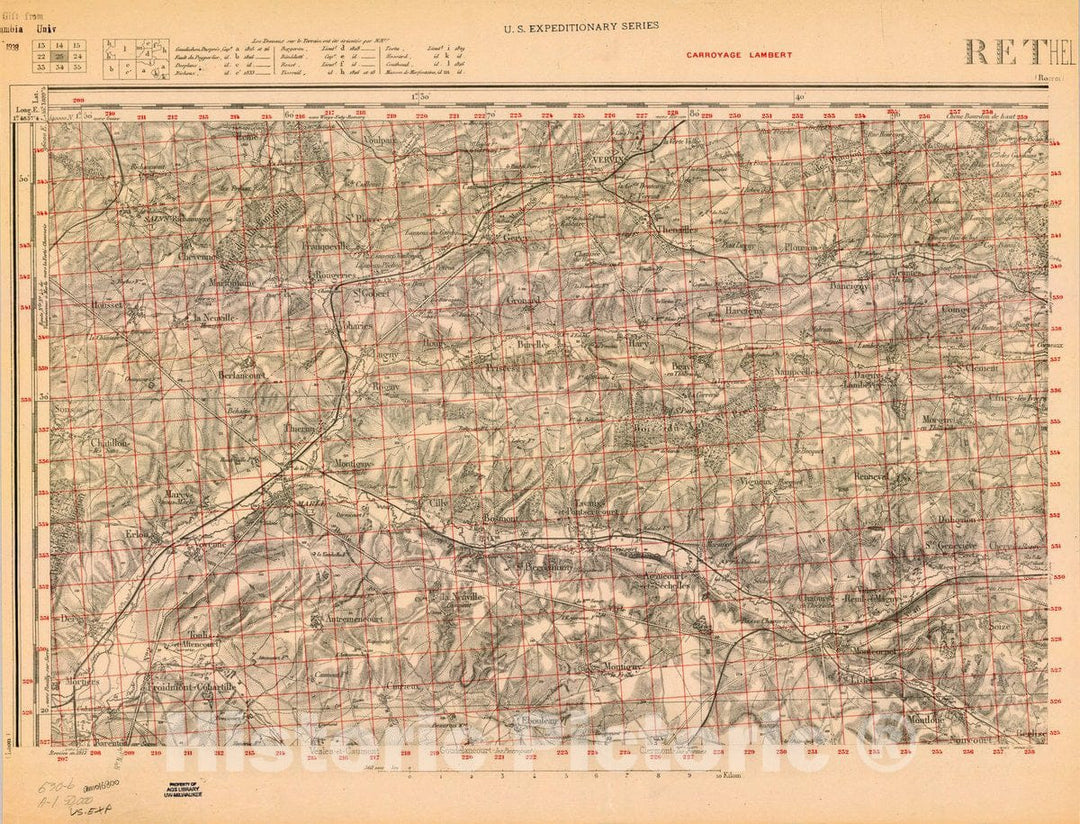 Map : France 1918- 95, [Topographic maps of France], Antique Vintage Reproduction