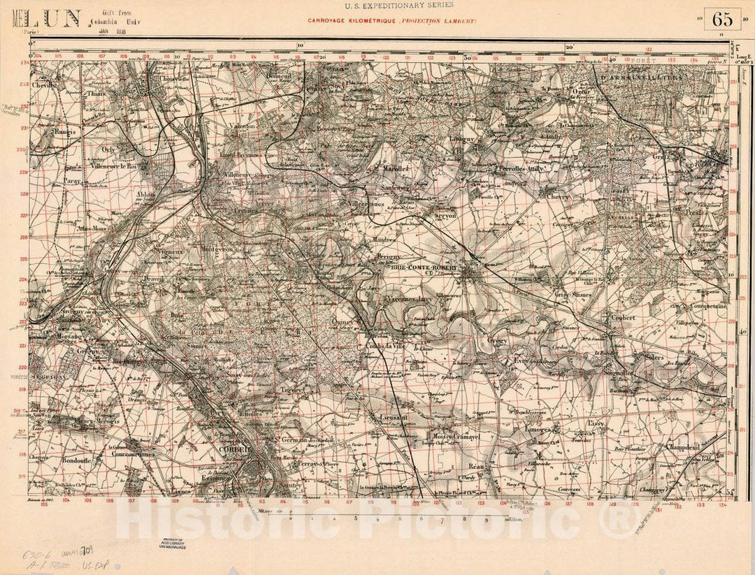 Map : France 1918- 96, [Topographic maps of France], Antique Vintage Reproduction