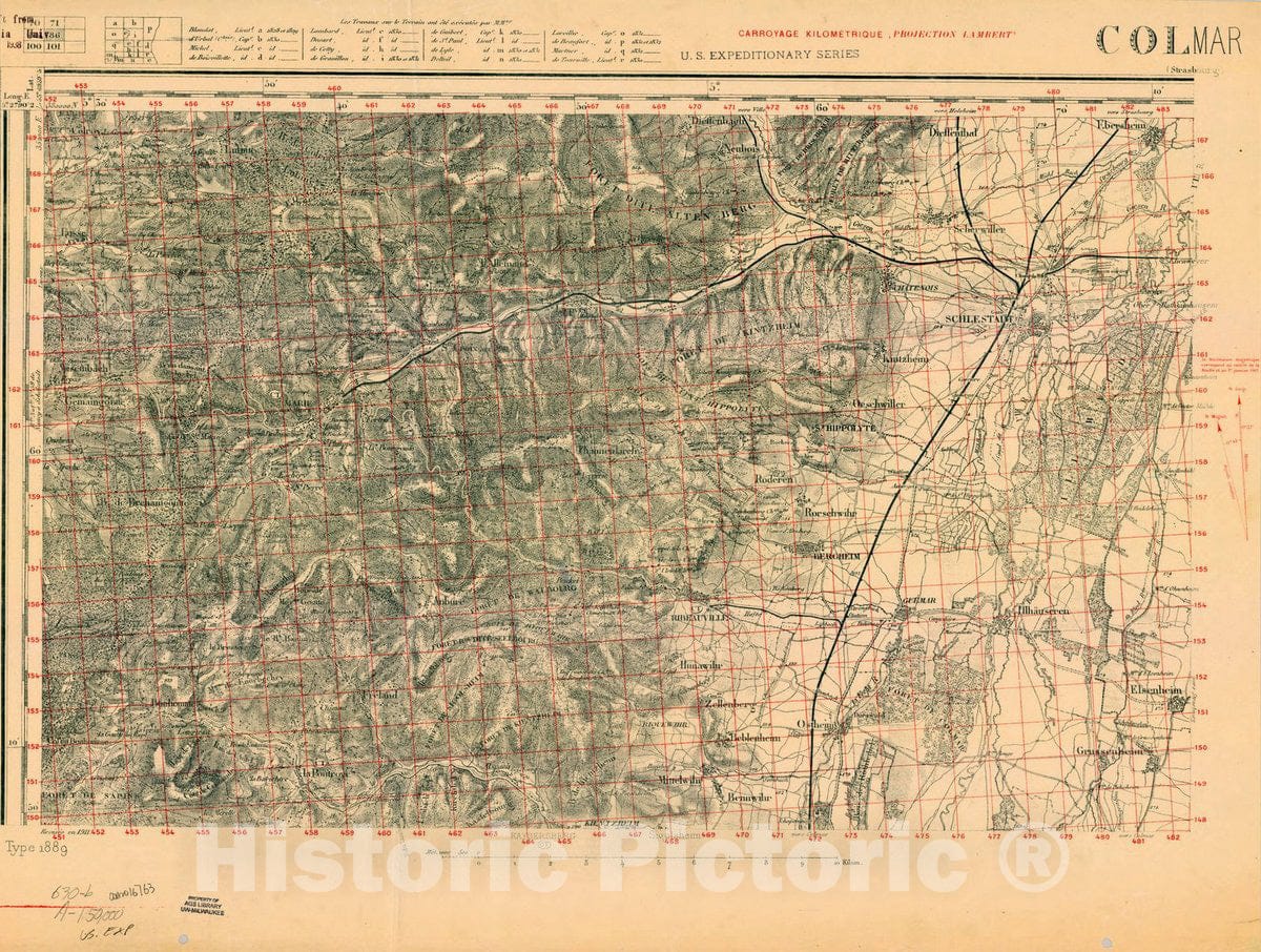 Map : France 1918- 97, [Topographic maps of France], Antique Vintage Reproduction