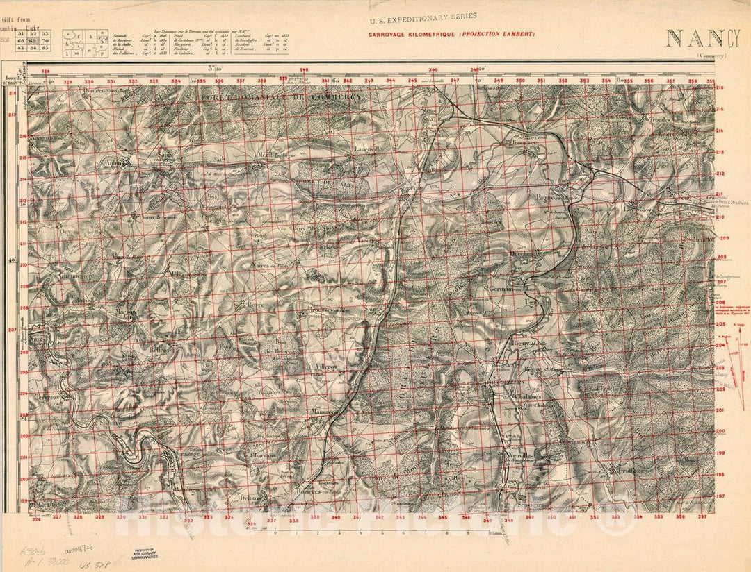 Map : France 1918- 98, [Topographic maps of France], Antique Vintage Reproduction