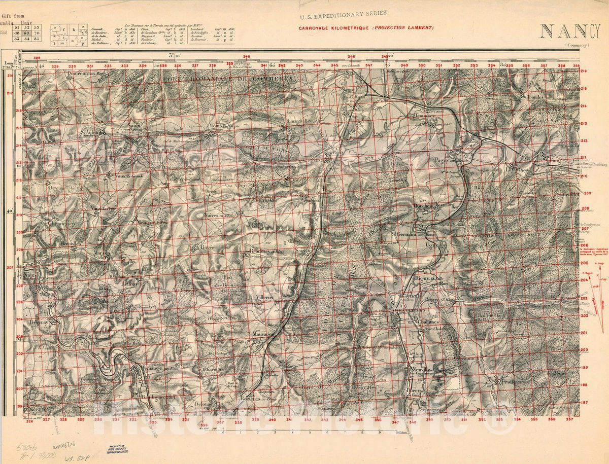 Map : France 1918- 98, [Topographic maps of France], Antique Vintage Reproduction