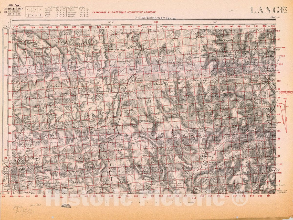 Map : France 1918- 99, [Topographic maps of France], Antique Vintage Reproduction