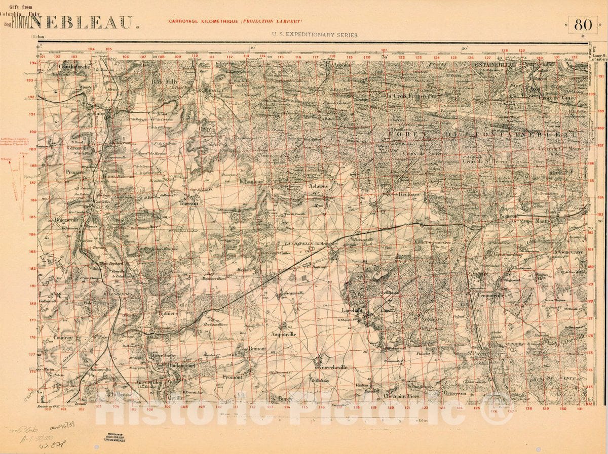 Map : France 1918- 103, [Topographic maps of France], Antique Vintage Reproduction