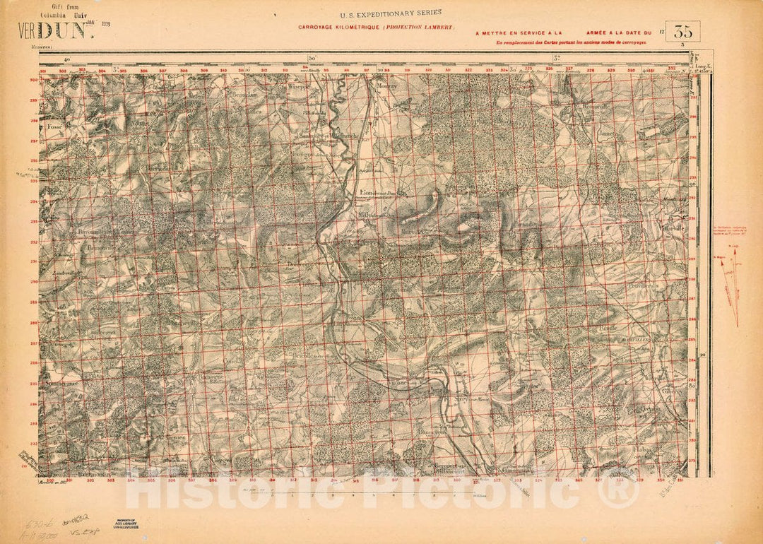 Map : France 1918- 104, [Topographic maps of France], Antique Vintage Reproduction