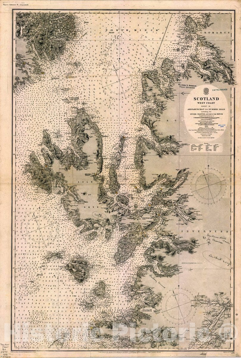 Historic Map : Scotland, West Coast 1898, Scotland, West Coast. sheet IV Ardnamurchan to Summer Isles, including the Inner Channel and part of the Minch , Antique Vintage Reproduction