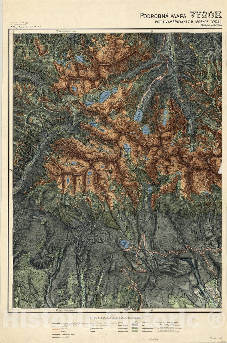 Map : Tatra Mountains (Slovakia and Poland) 1, Podrobna mapa Vysokych Tater 1:25,000 , Antique Vintage Reproduction