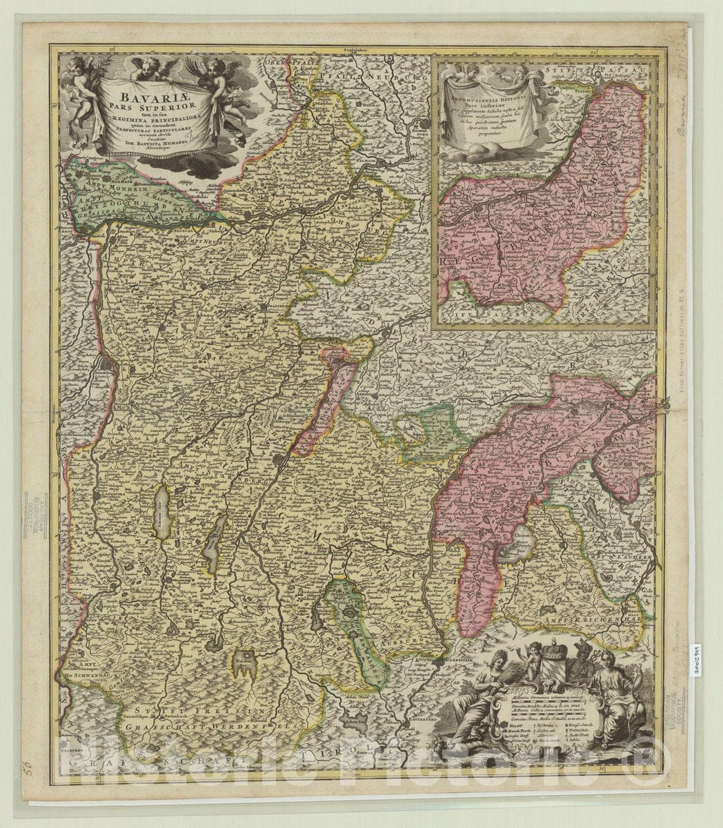 Historic Map : Bavaria, Germany 1715, Bavariae pars Superior tam in sua Regimina Principaliora quam in eorundum Praefecturas Particulares accurate divisa , Antique Vintage Reproduction