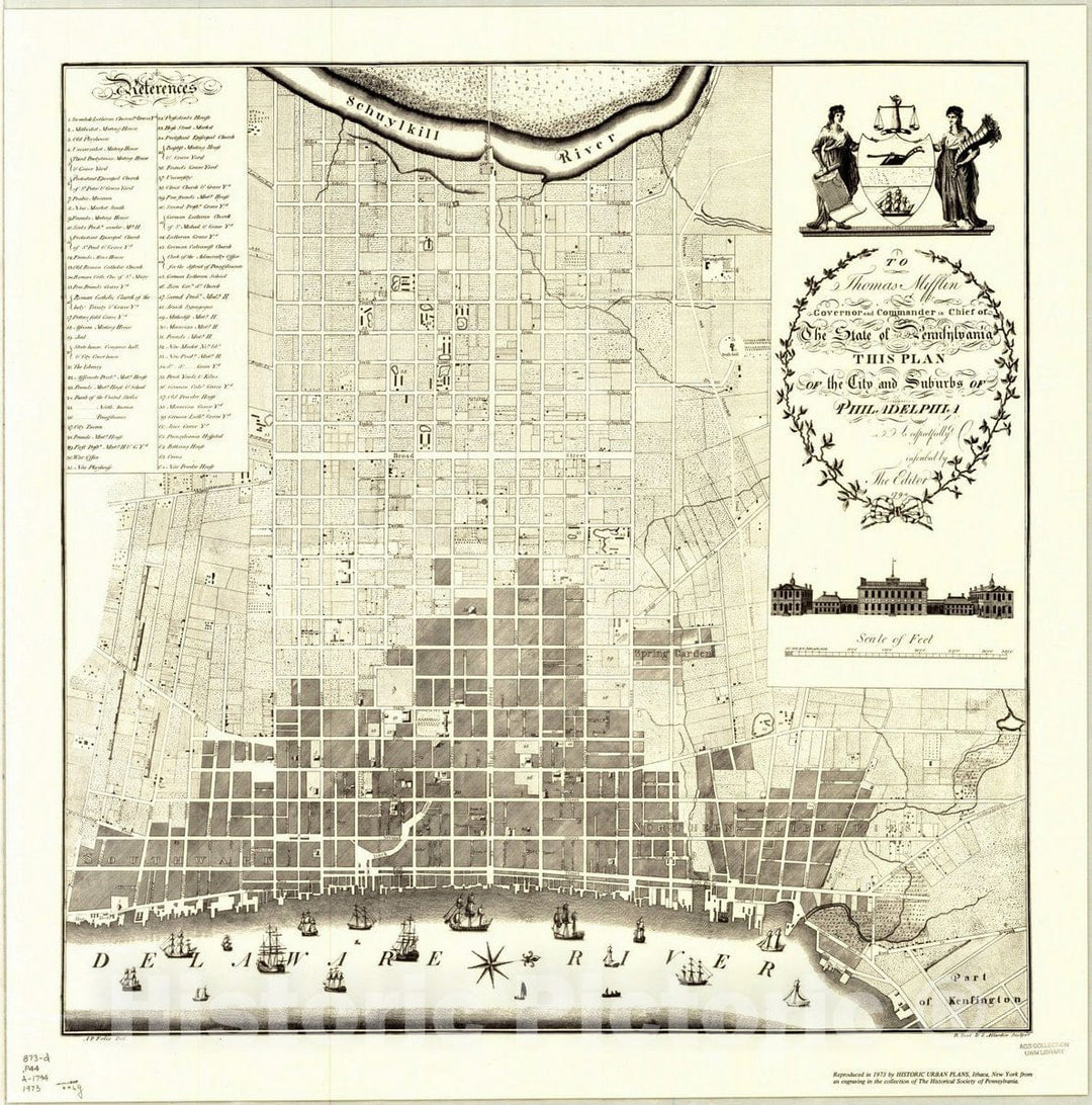 Map : Pennsylvania, Antique Vintage Reproduction