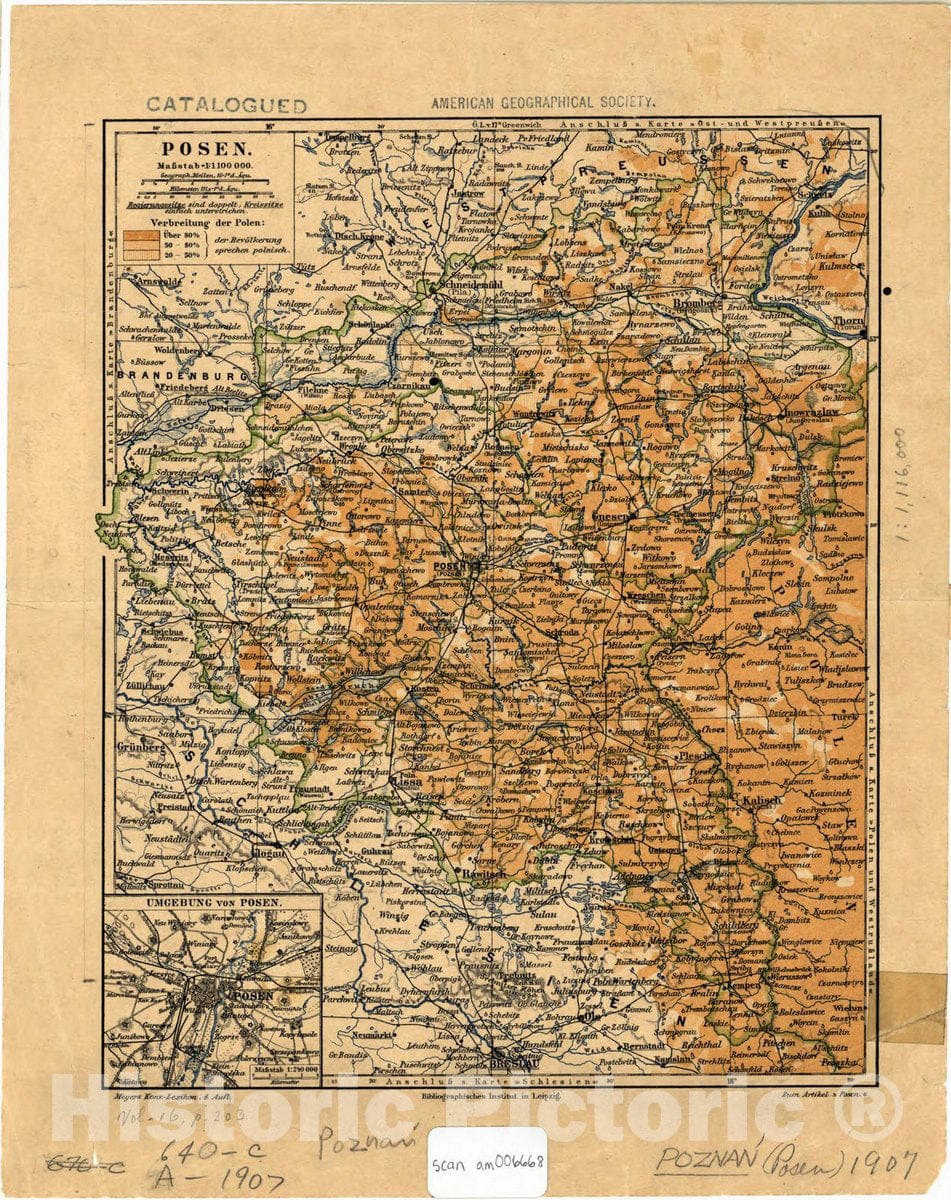 Map : Poznan, Poland 1890, Posen , Antique Vintage Reproduction