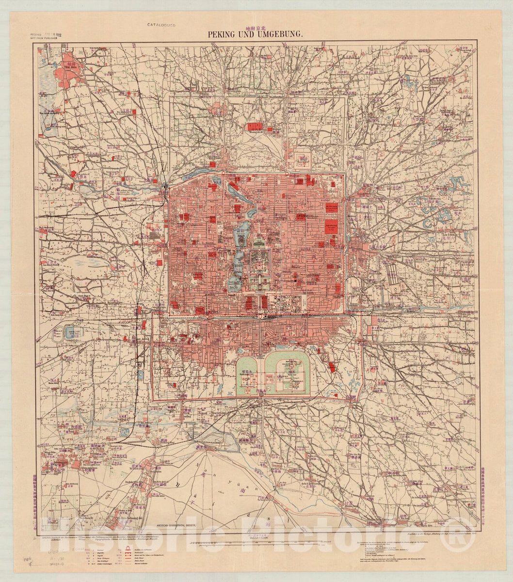 Map : Beijing, China 1907, Peking und Umgebung, Antique Vintage Reproduction