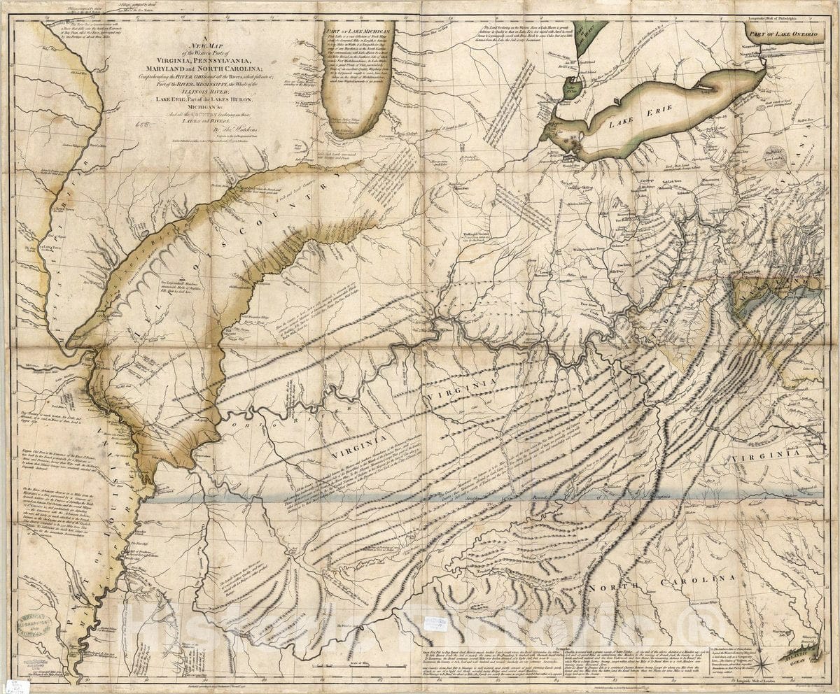 Map : United States 1778, Antique Vintage Reproduction