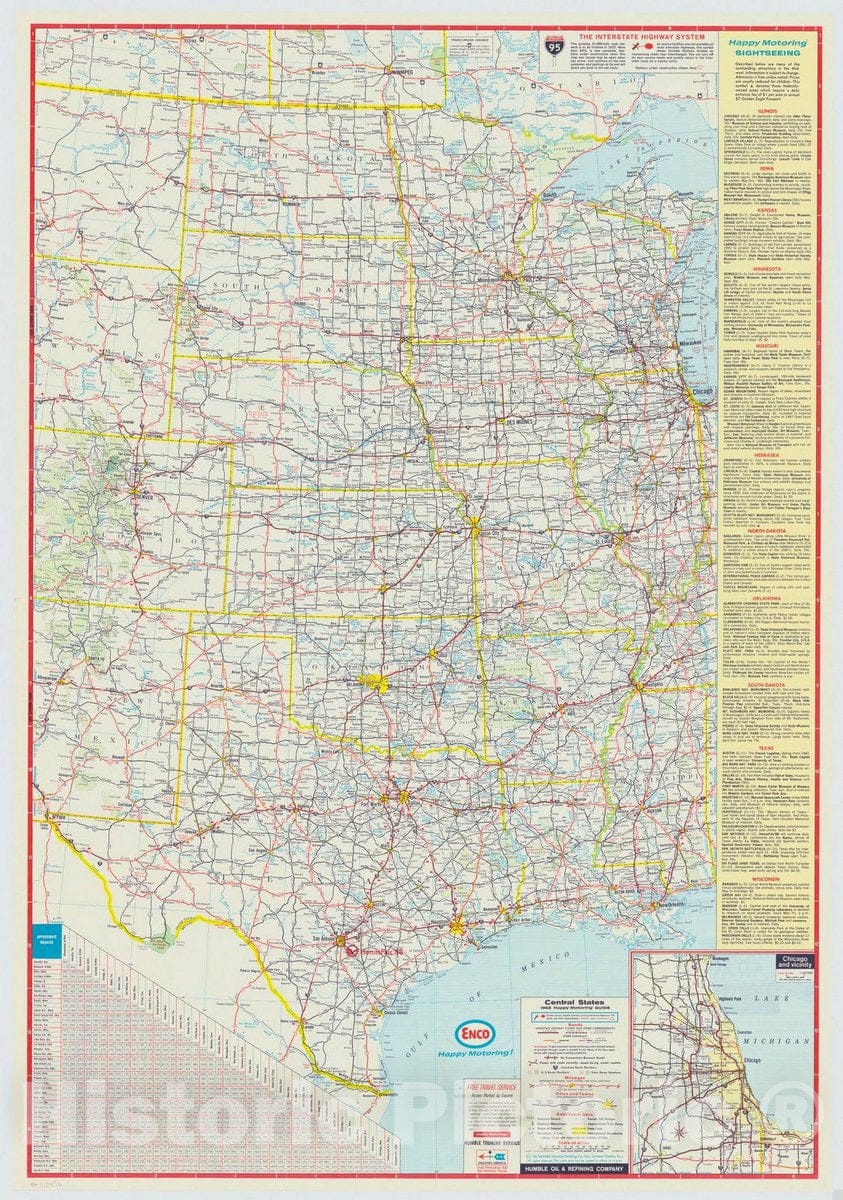 Map : United States 1968 1, Western United States : happy motoring! , Antique Vintage Reproduction