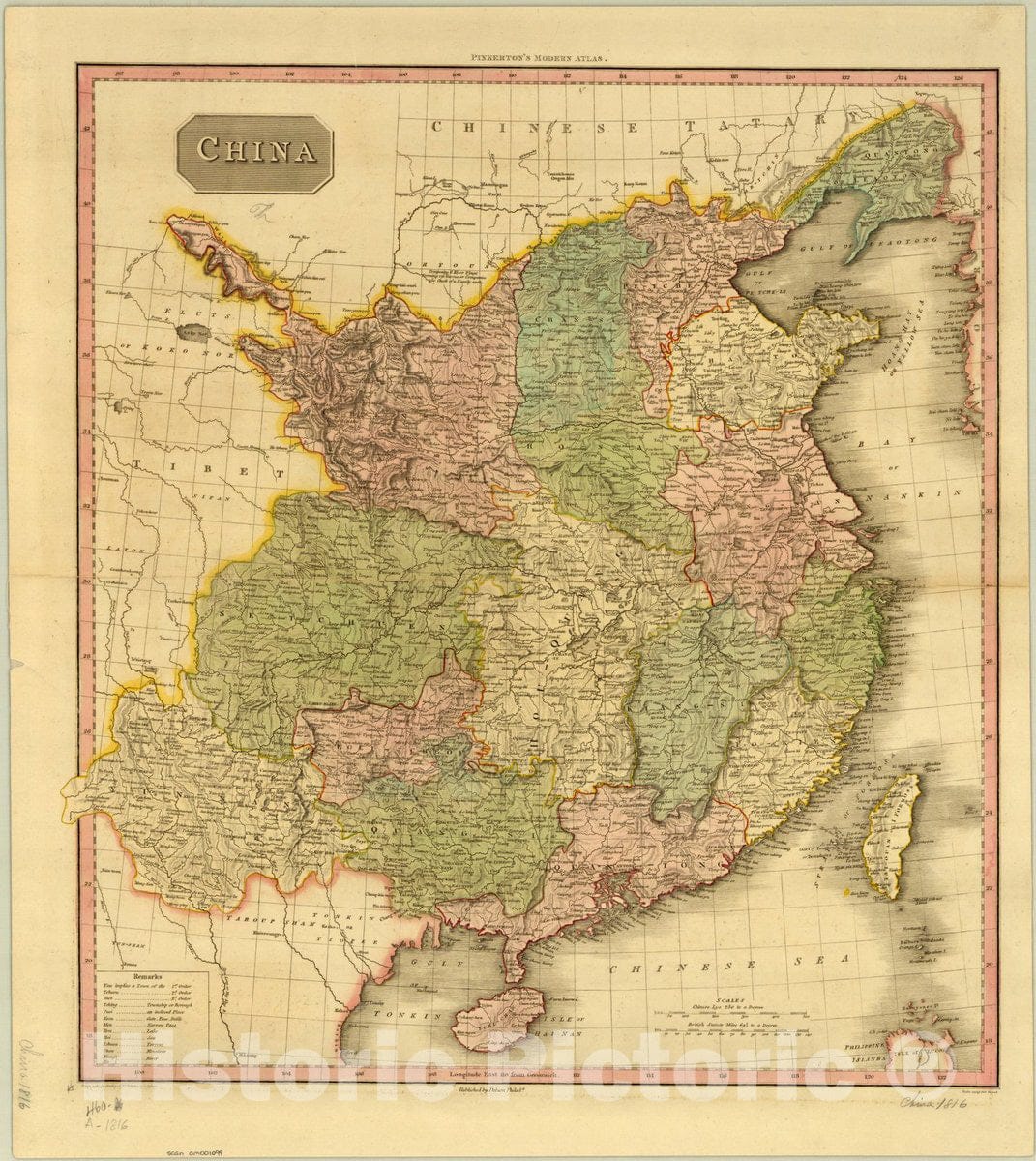 Map : China 1818, Antique Vintage Reproduction