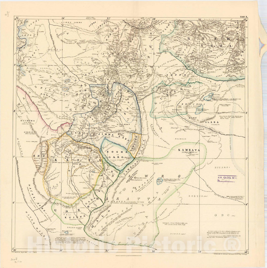 Map : Africa, east 1883 3, A map of Eastern Equatorial Africa , Antique Vintage Reproduction