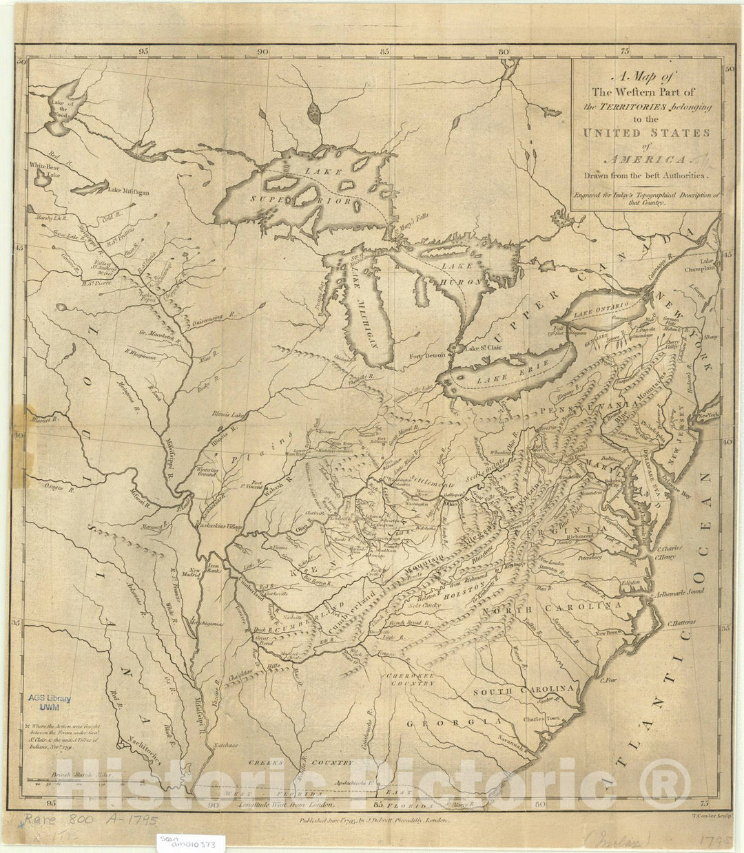 Map : United States 1795, A map of the Western part of the territories belonging to the United States of America : drawn from the best authorities