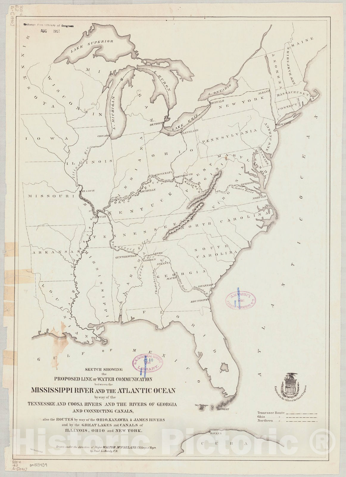 Map : United States, eastern 1890, Antique Vintage Reproduction