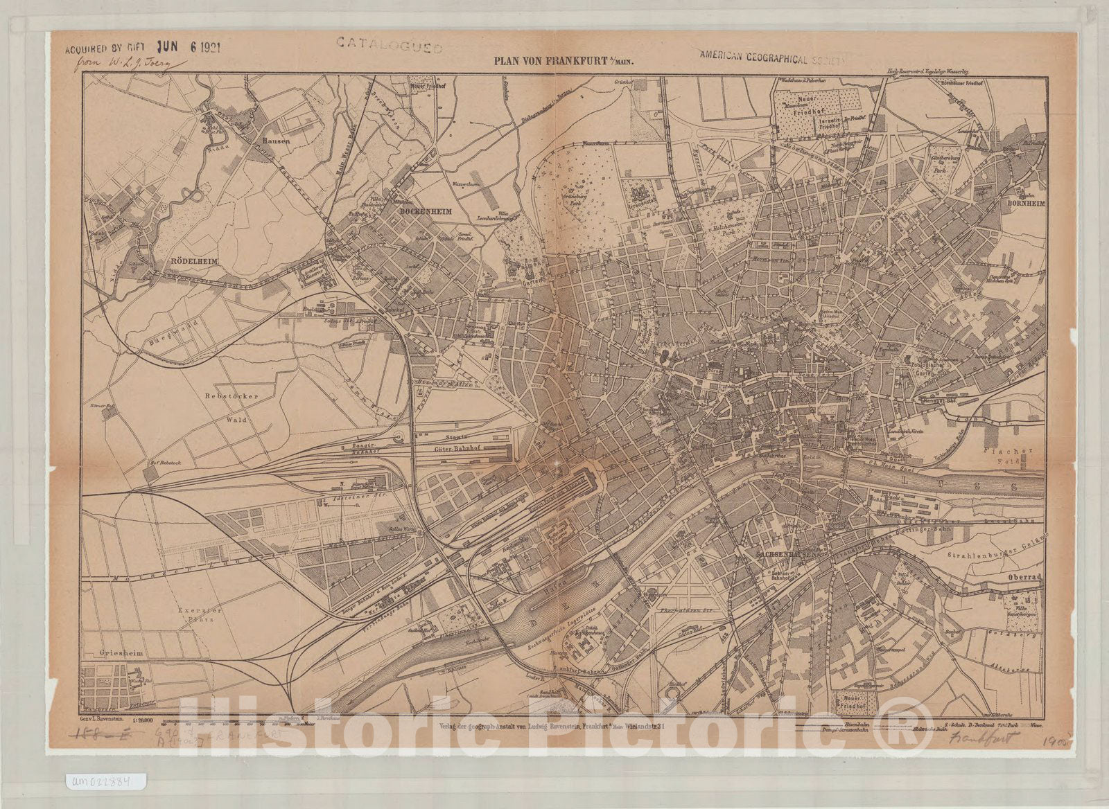 Map : Frankfurt Am Main, Germany 1900?, Plan von Frankfurt A, Antique Vintage Reproduction