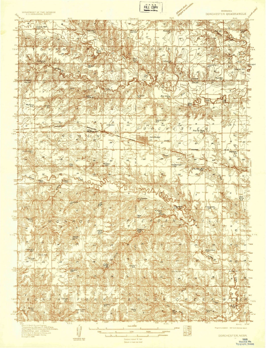 1935 Dorchester, NE - Nebraska - USGS Topographic Map