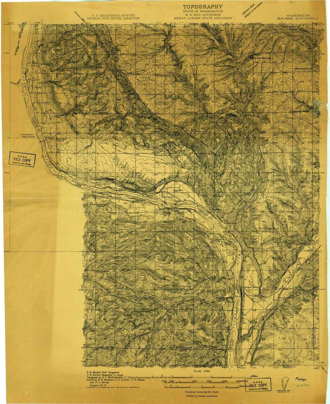 1912 Malaga, WA - Washington - USGS Topographic Map v2