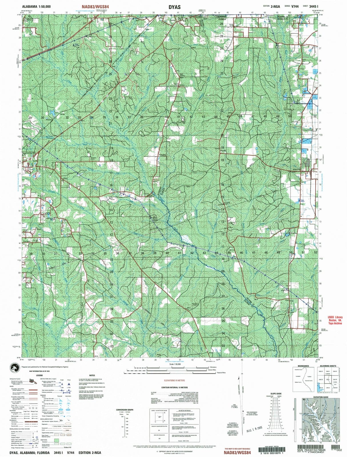 2003 Dyas, AL - Alabama - USGS Topographic Map