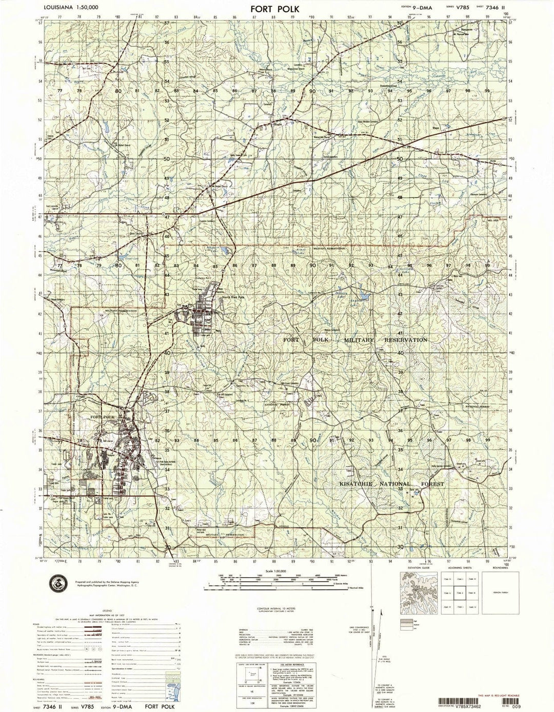 1977 Fort Polk, LA - Louisiana - USGS Topographic Map