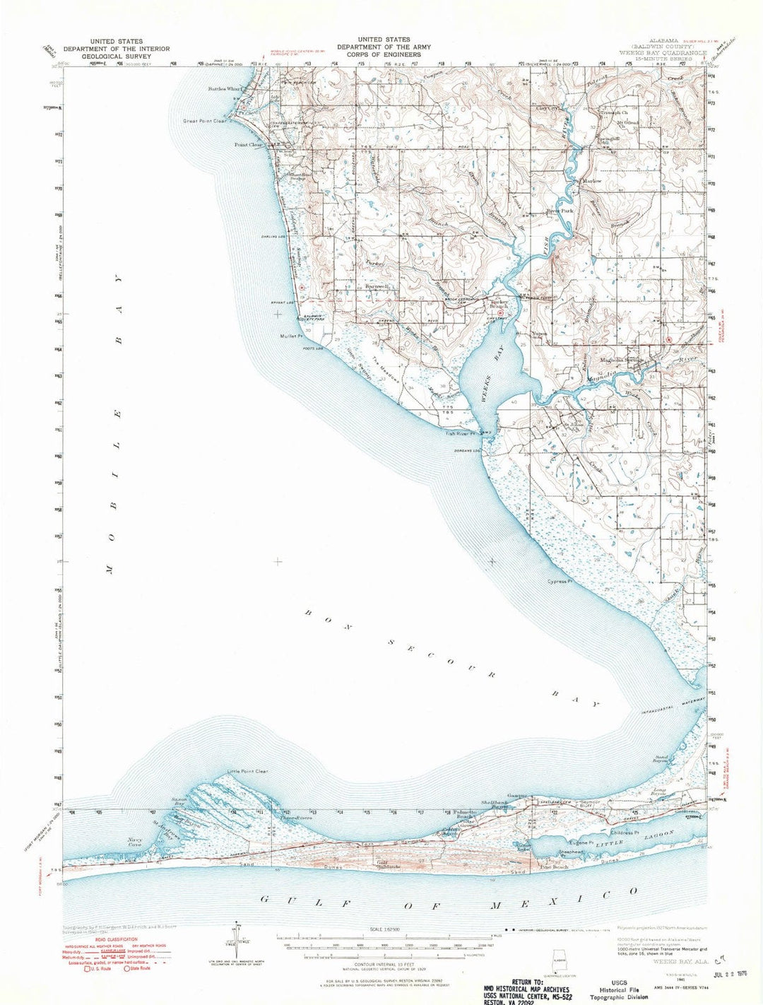 1941 Weeks Bay, AL - Alabama - USGS Topographic Map