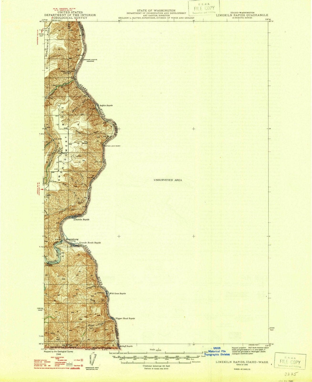 1946 Limekiln Rapids, ID - Idaho - USGS Topographic Map