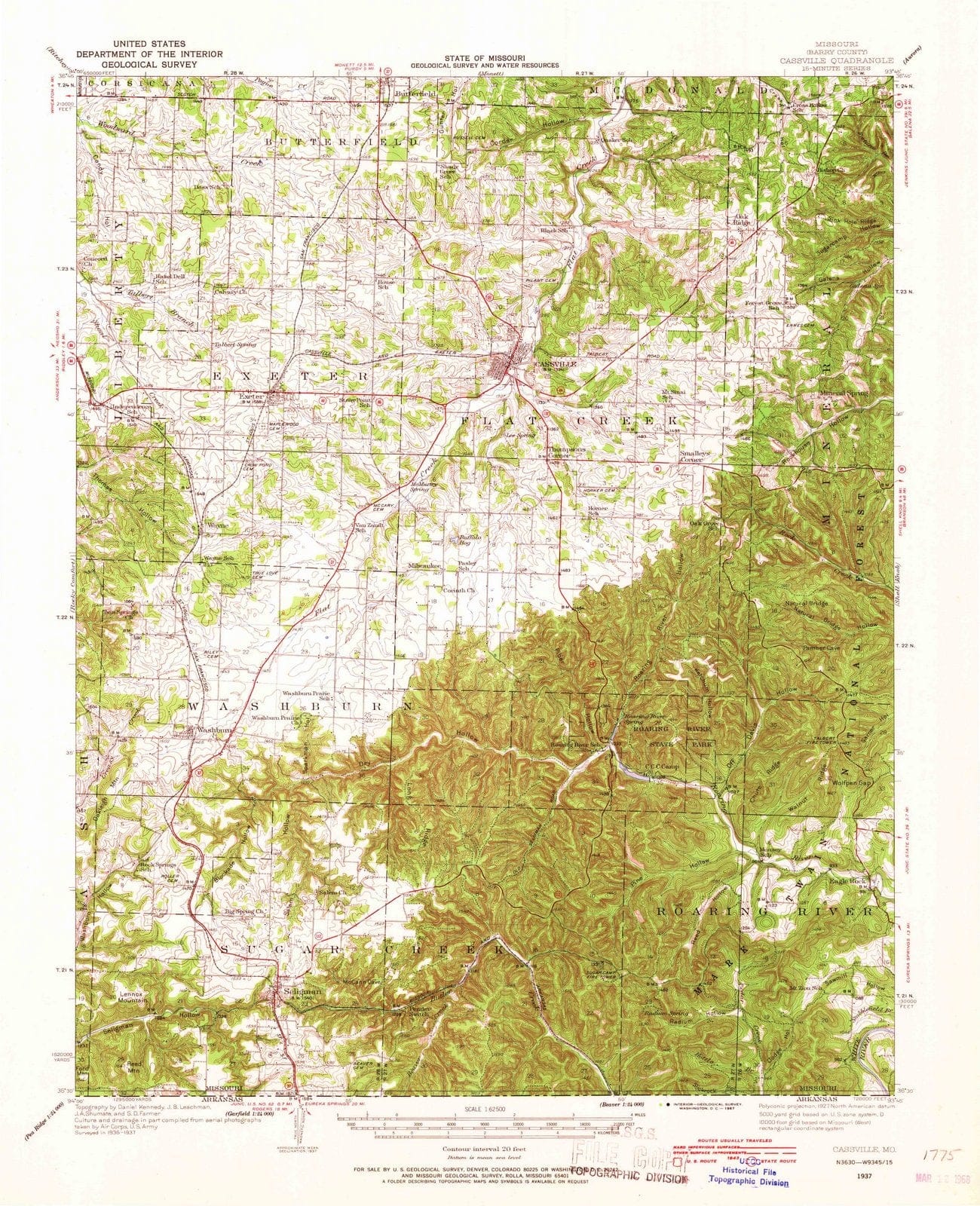 1937 Cassville, MO - Missouri - USGS Topographic Map v2