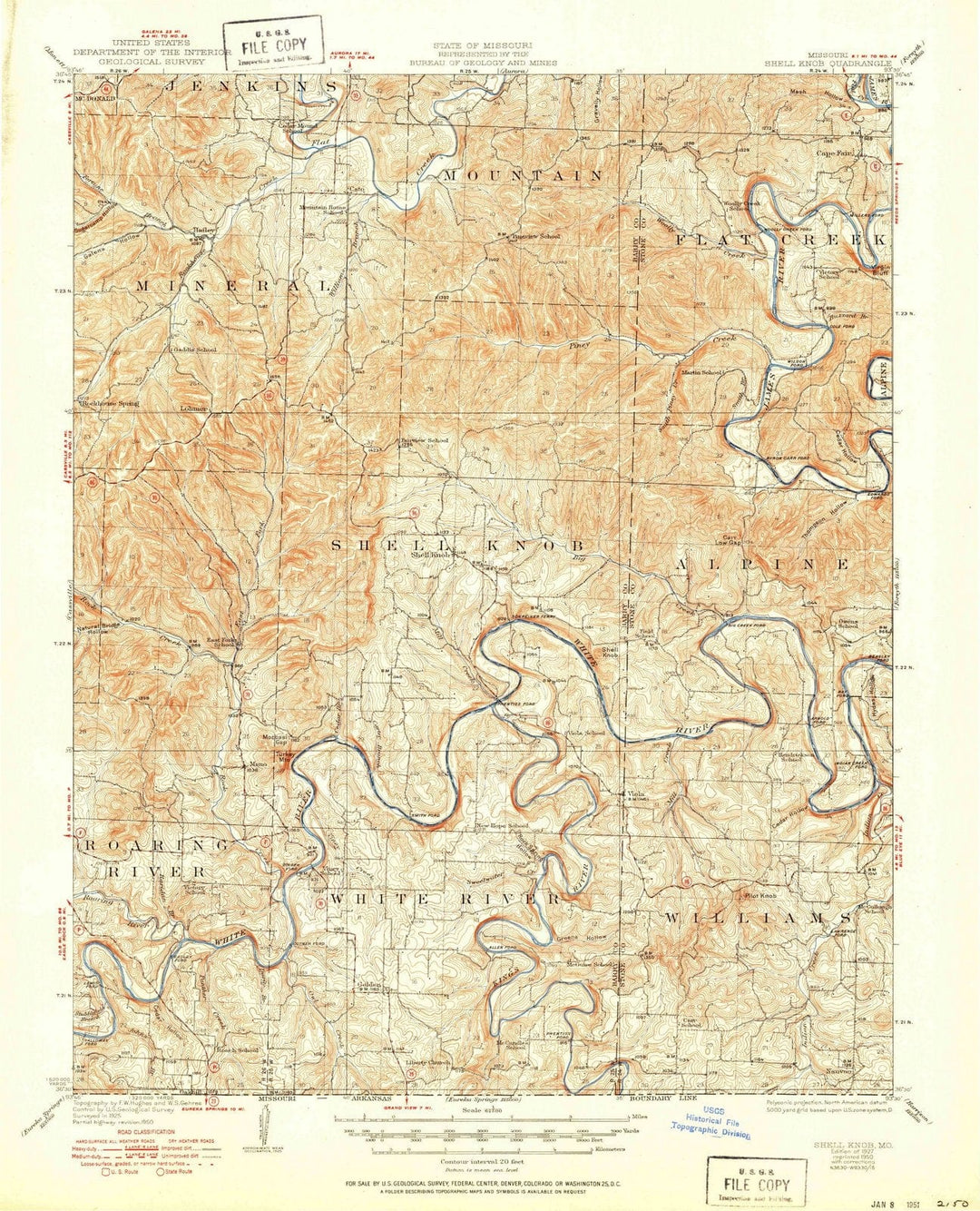 1927 Shell Knob, MO - Missouri - USGS Topographic Map