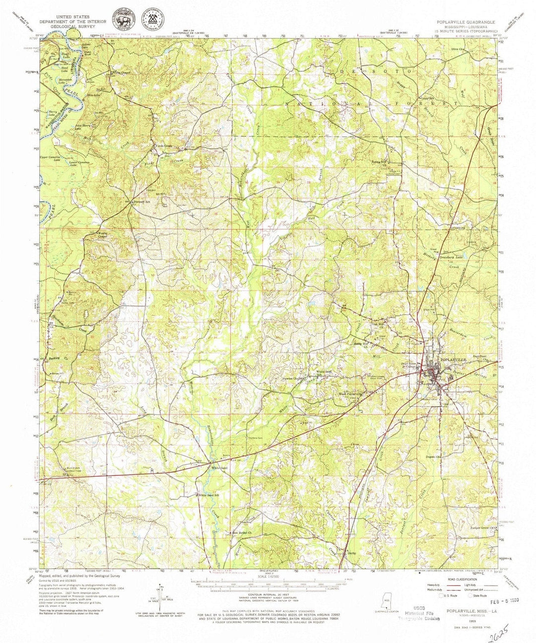 1959 Poplarville, MS - Mississippi - USGS Topographic Map