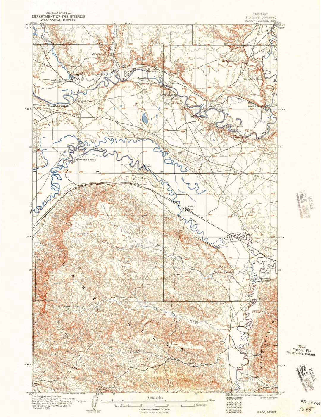 1905 Saco, MT - Montana - USGS Topographic Map