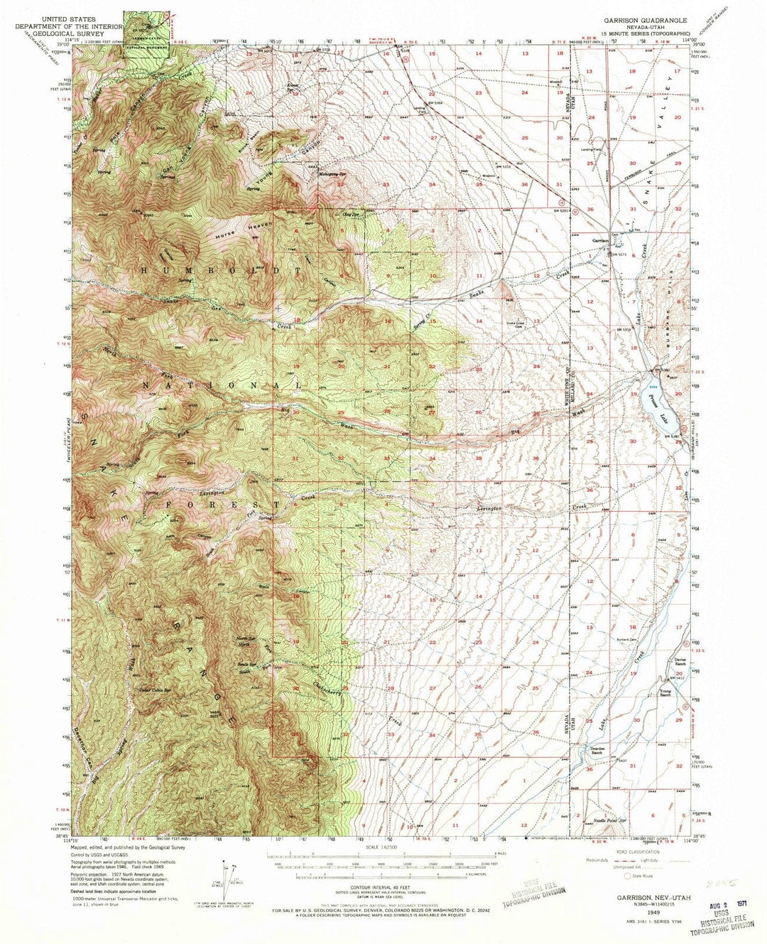 1949 Garrison, UT - Utah - USGS Topographic Map