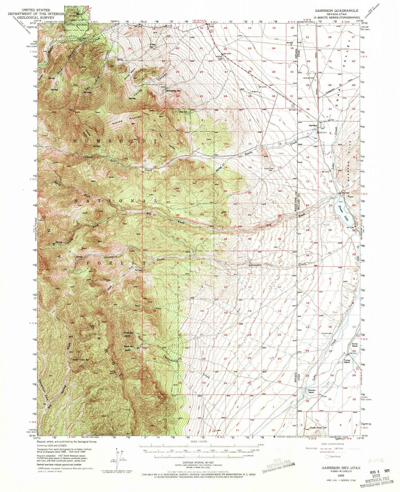 1949 Garrison, UT - Utah - USGS Topographic Map