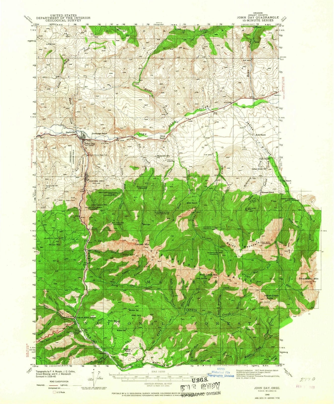 1940 Johnay, OR - Oregon - USGS Topographic Map