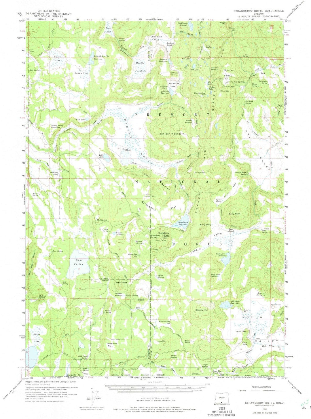 1960 Strawberry Butte, OR - Oregon - USGS Topographic Map