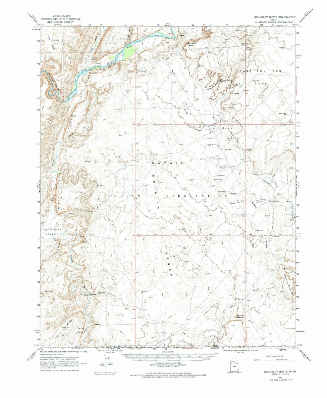 1962 Boundary Butte, UT - Utah - USGS Topographic Map