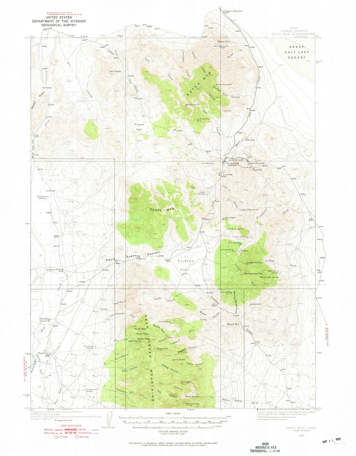 1925 Gold Hill, UT - Utah - USGS Topographic Map