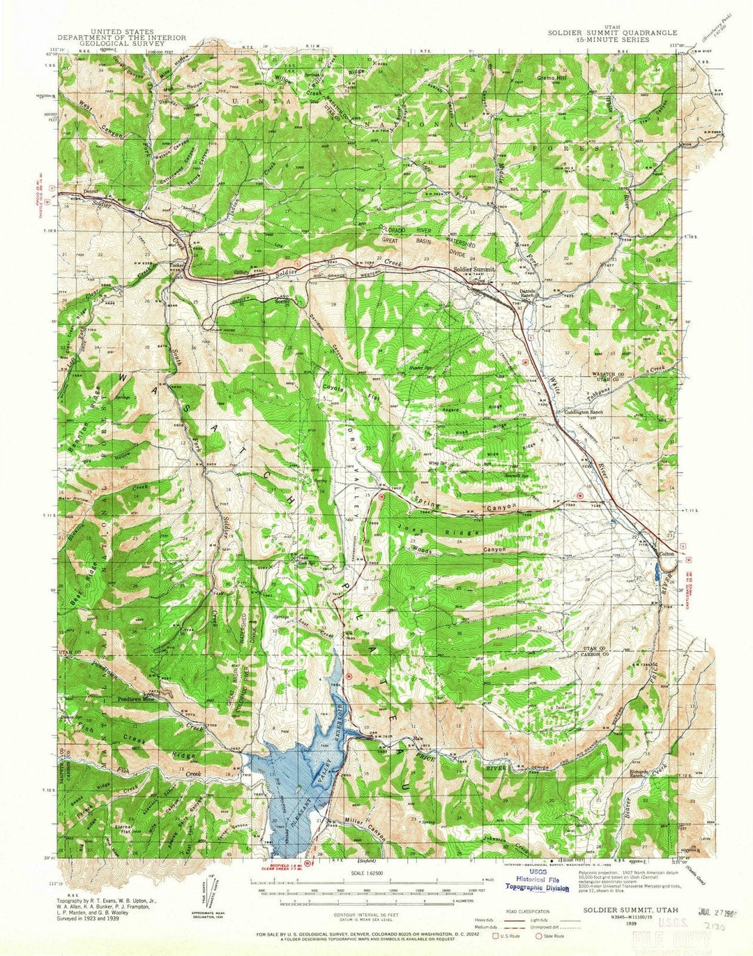 1939 Soldier Summit, UT - Utah - USGS Topographic Map