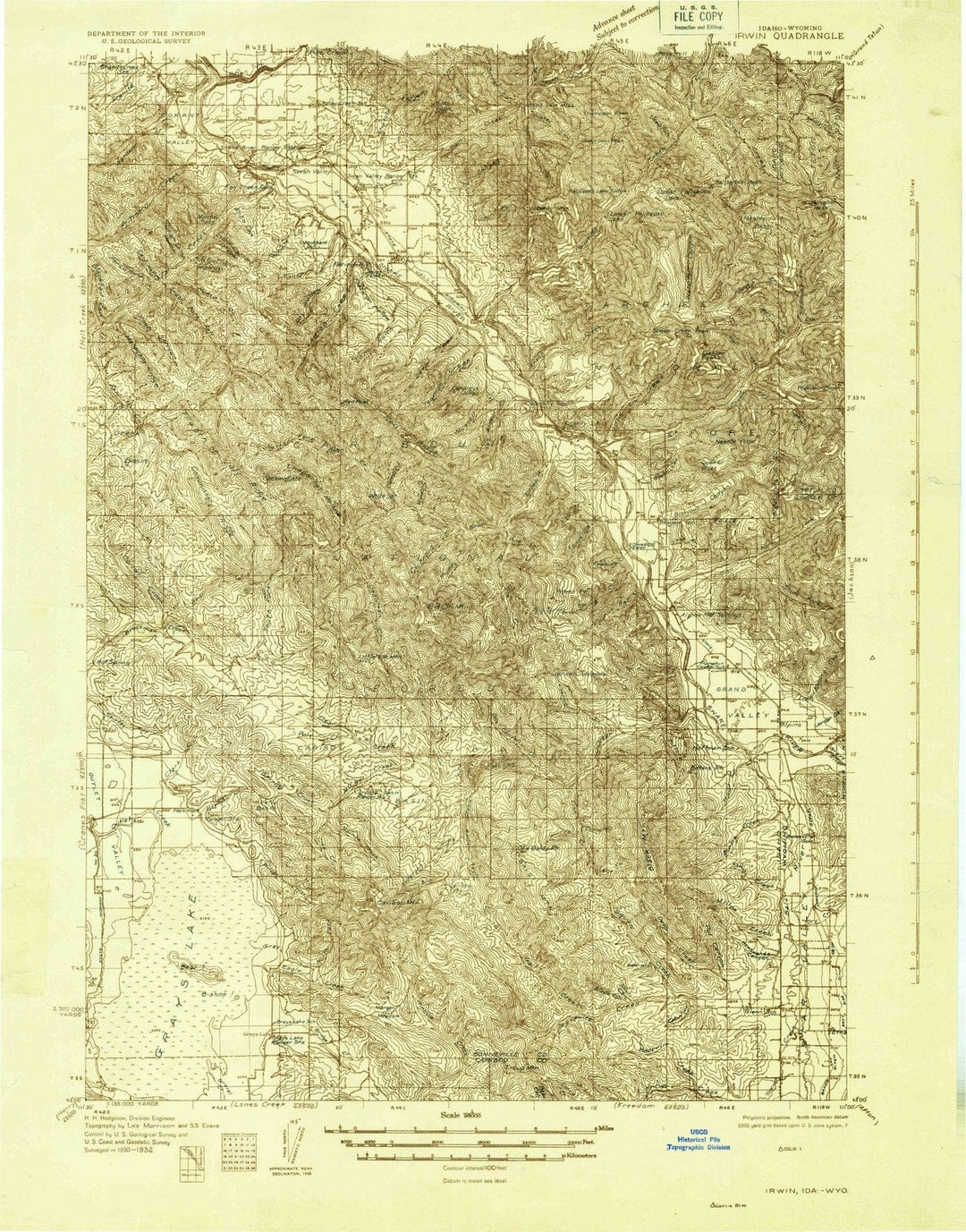 1932 Irwin, ID - Idaho - USGS Topographic Map v2