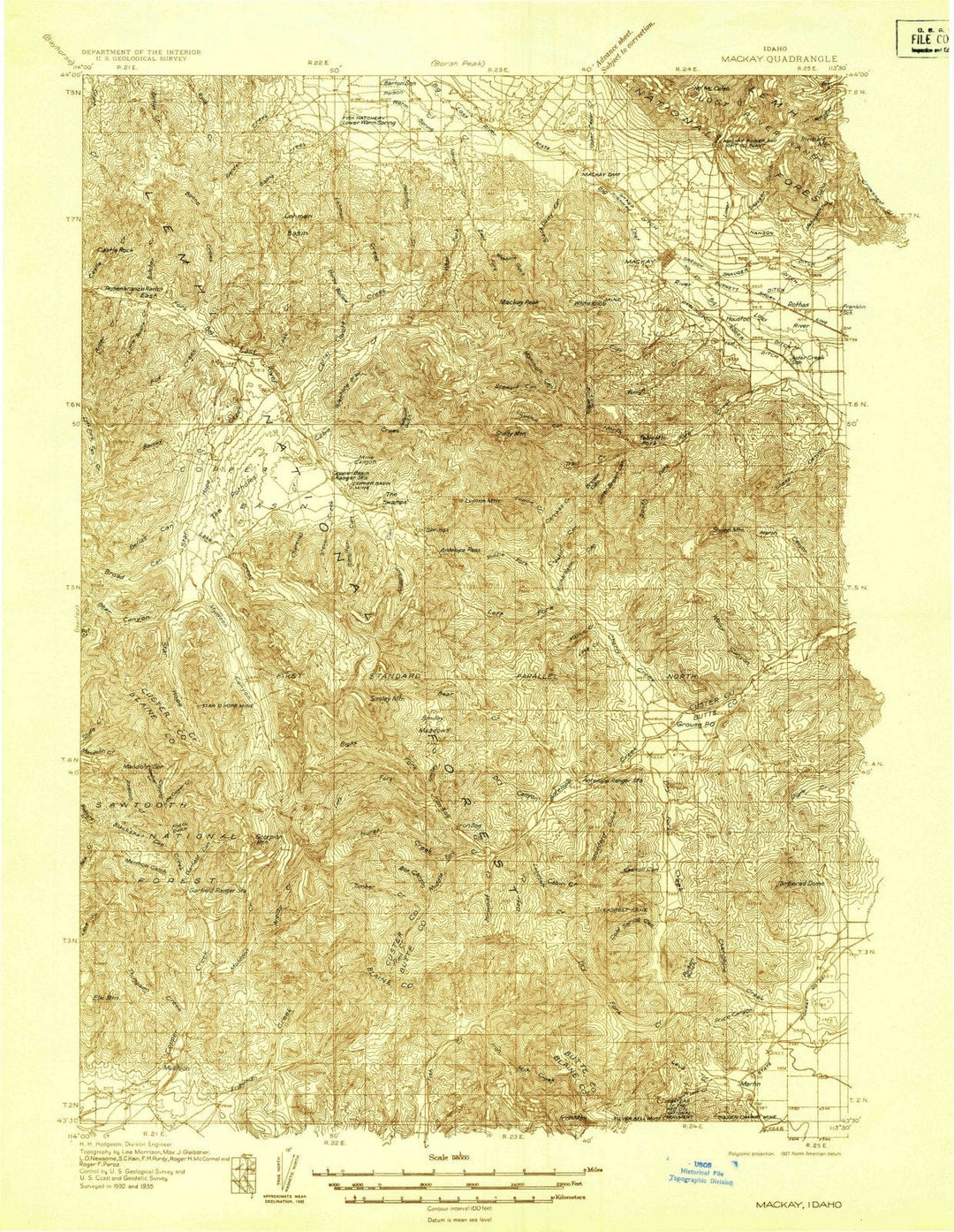 1935 MacKay, ID - Idaho - USGS Topographic Map