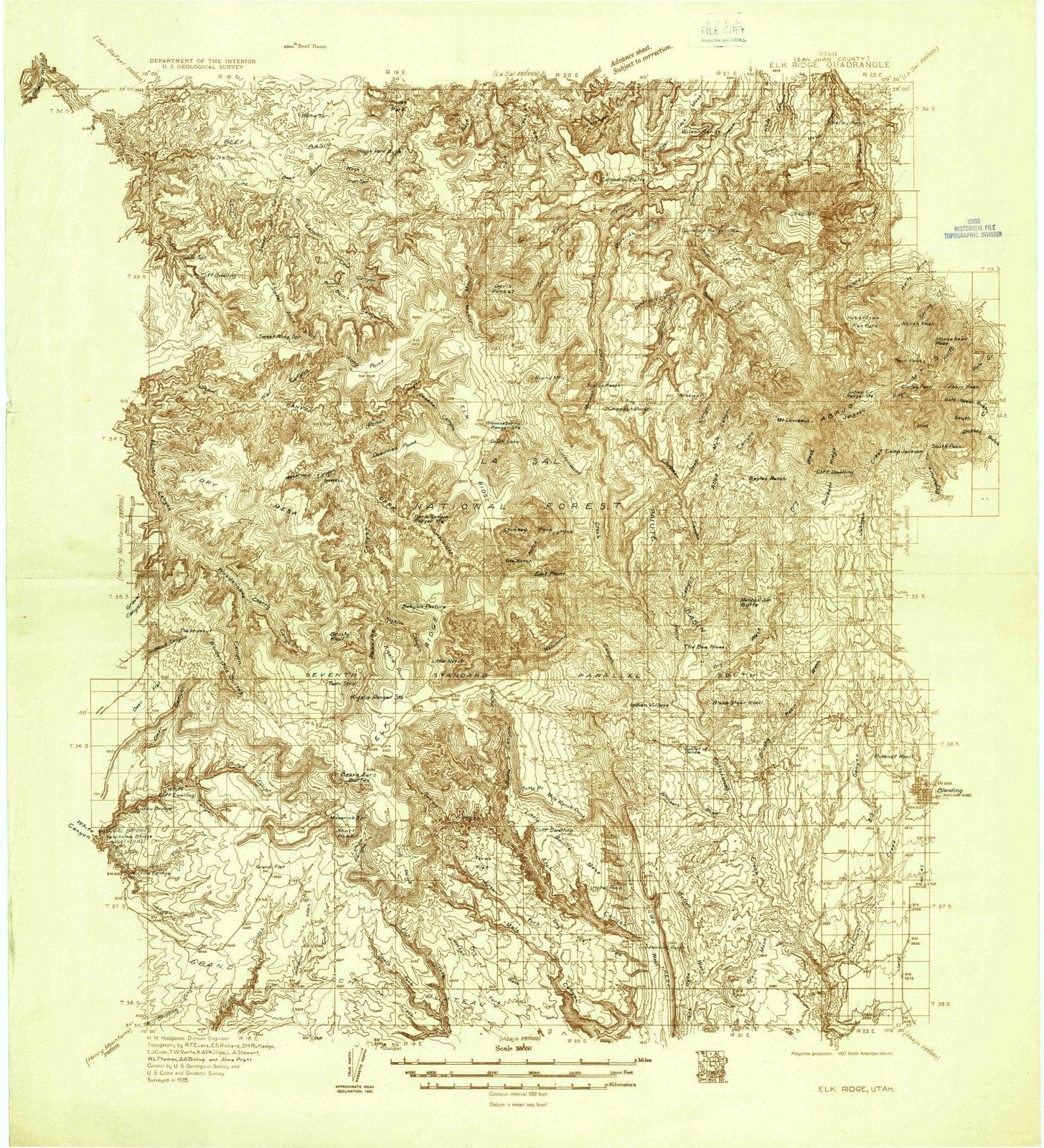 1935 Elk Ridge, UT - Utah - USGS Topographic Map