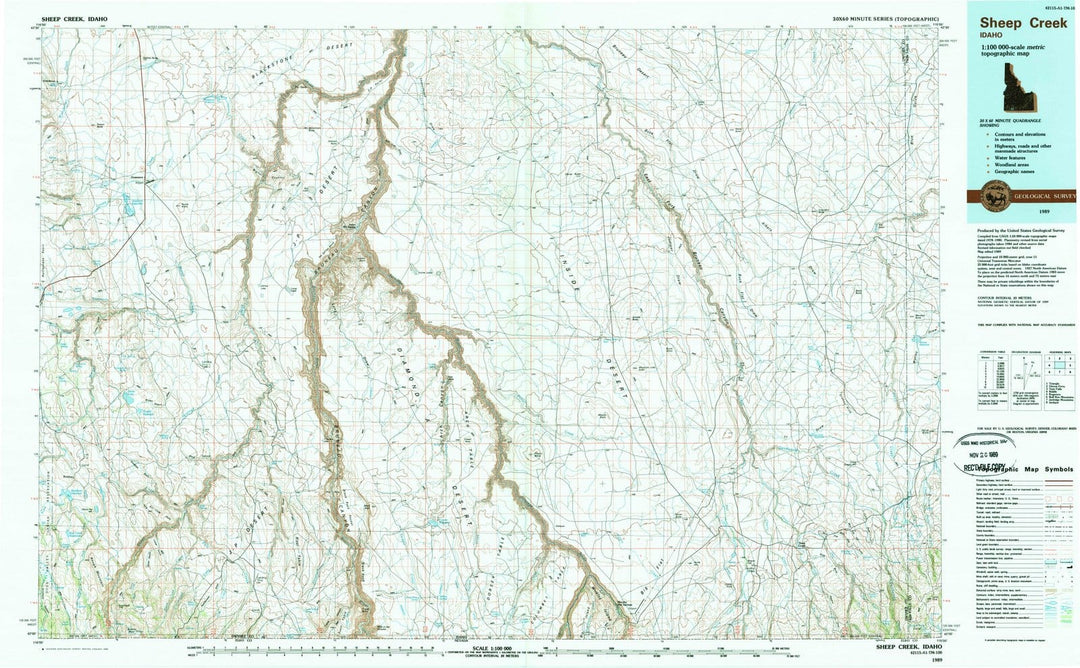 1989 Sheep Creek, ID - Idaho - USGS Topographic Map