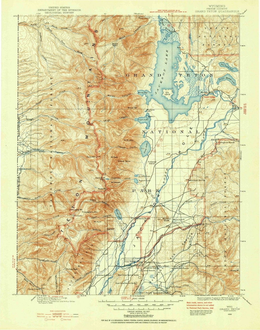 1899 Grand Teton, WY - Wyoming - USGS Topographic Map