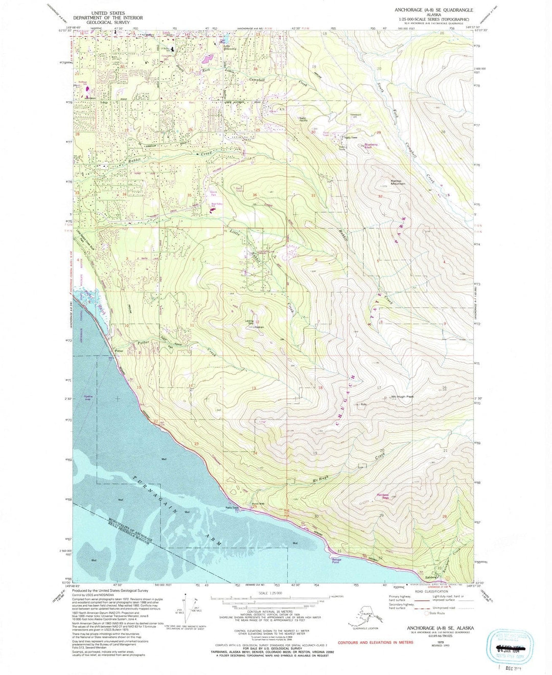 1979 Anchorage, AK - Alaska - USGS Topographic Map