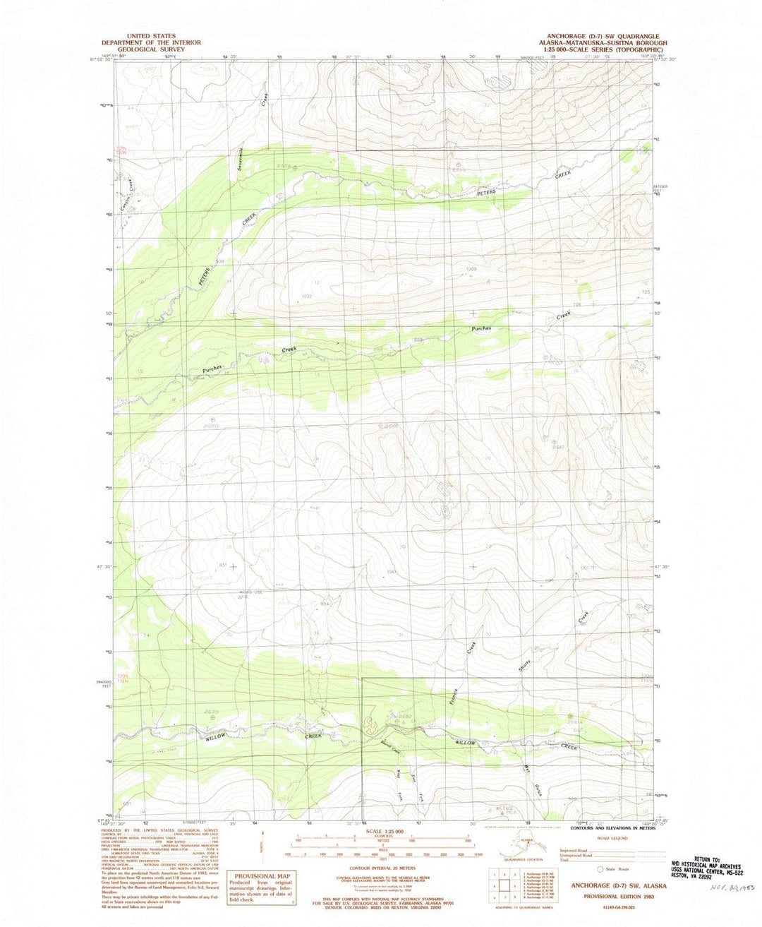 1983 Anchorage, AK - Alaska - USGS Topographic Map