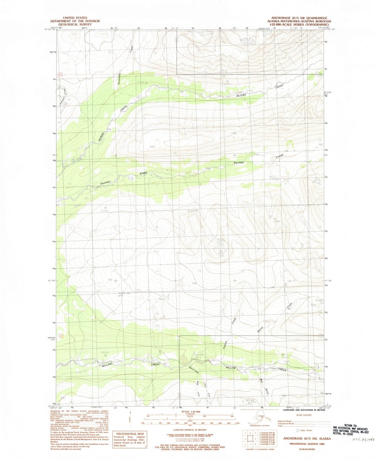 1983 Anchorage, AK - Alaska - USGS Topographic Map